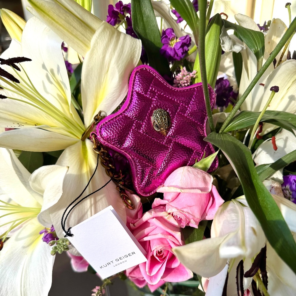 NWT Chic Kurt Geiger Purple Star Coin Purse Charm - Picture 6 of 6